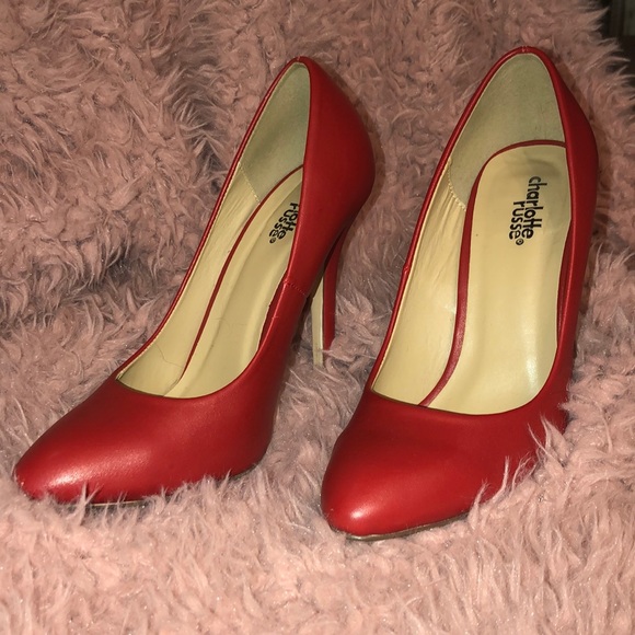 Charlotte Russe Shoes - Charlotte Russe Red faux leather heels